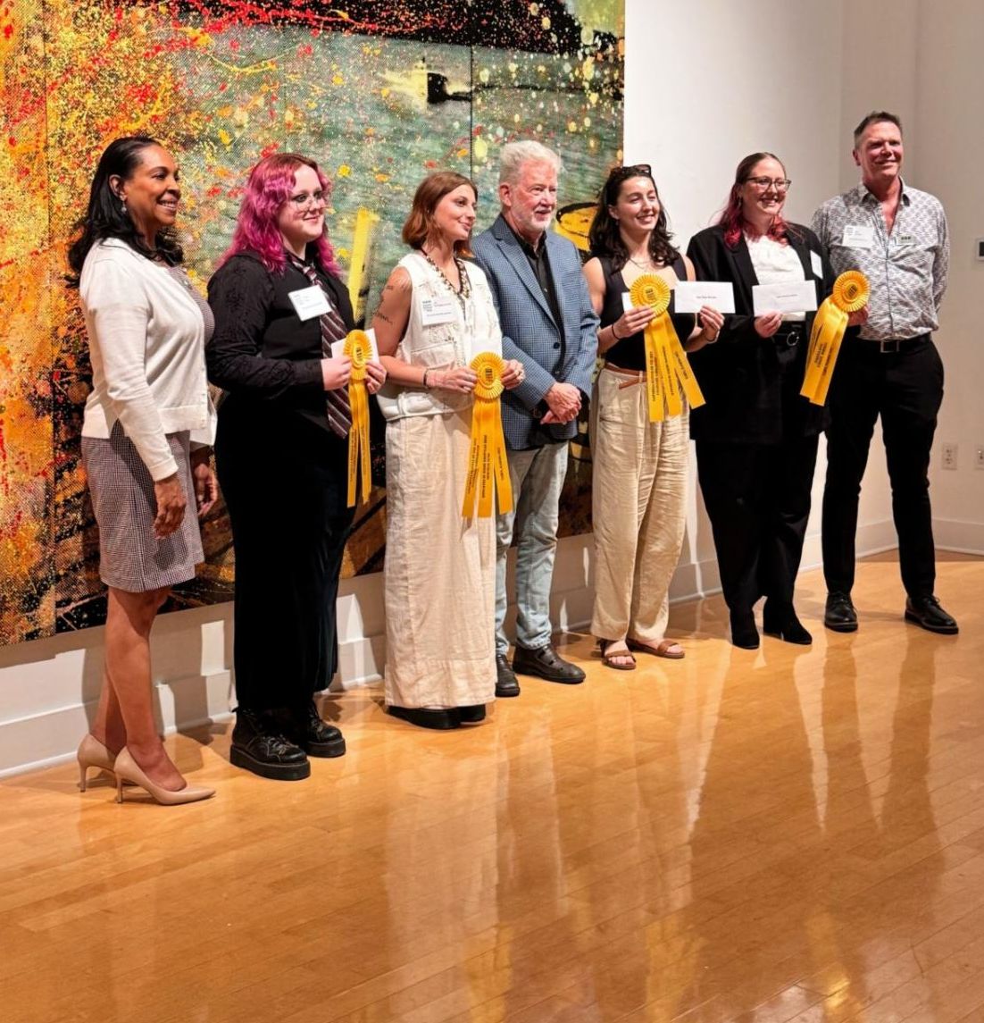 Photo of all award winners with sponsors