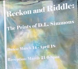 Reckon and Riddle exhibit poster outside Bailey Studio