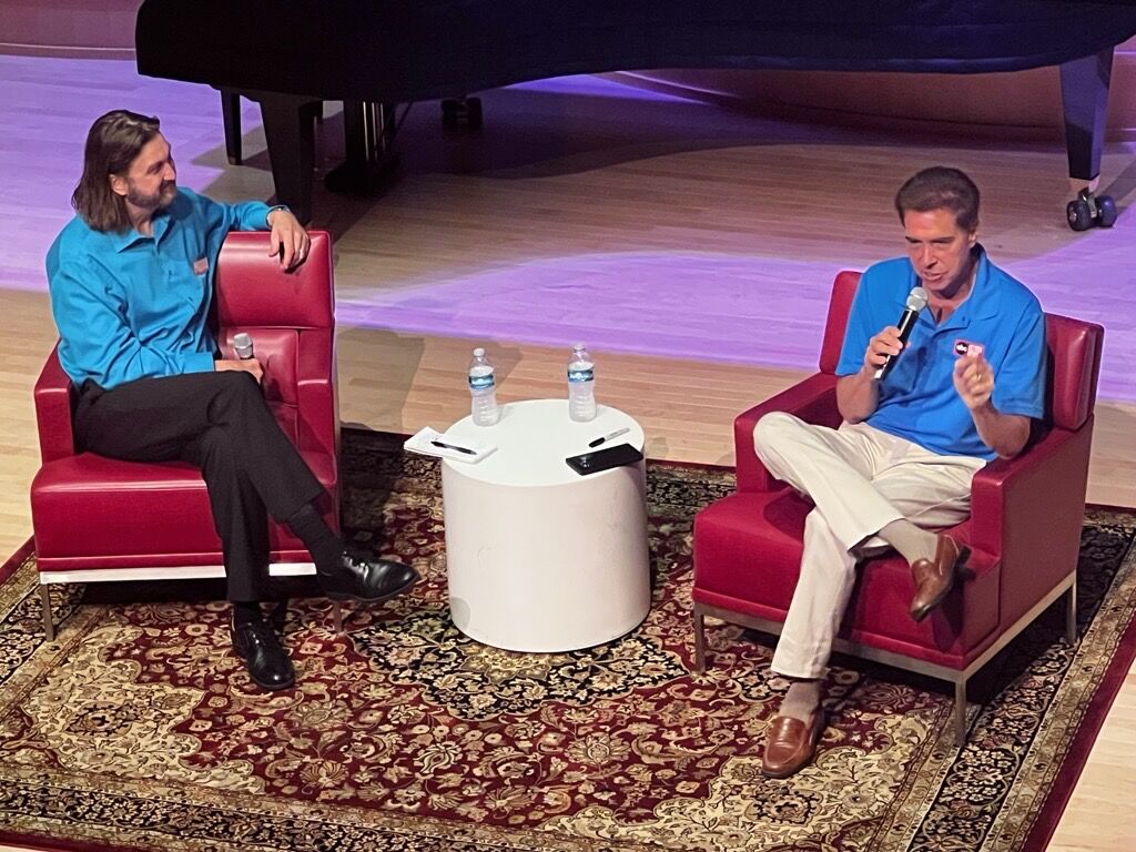 Department Chair Jeff Neely and Denis Phillips