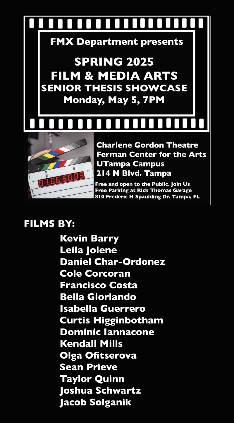 Poster featuring the senior film showcase