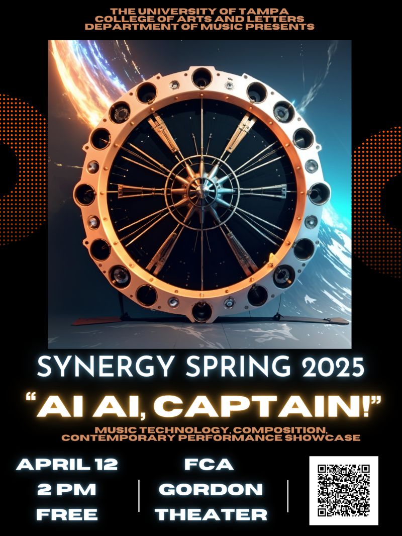 Poster featuring the Music Technology Synergy showcase 