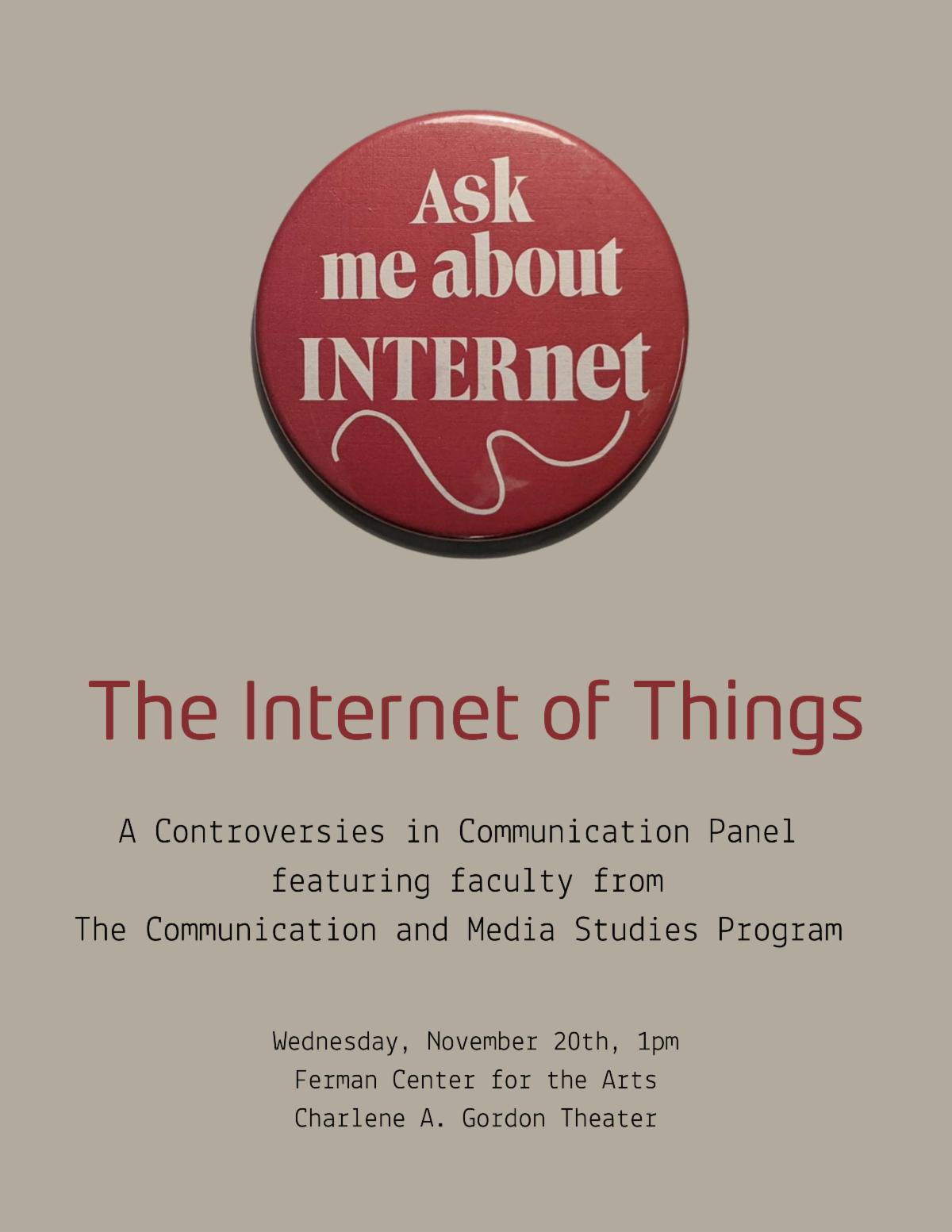 Poster of the Internet of Things with the date and time of the event