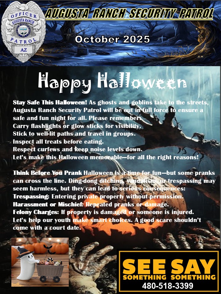 October 2025 Newsletter is Available – Augusta Ranch HOA