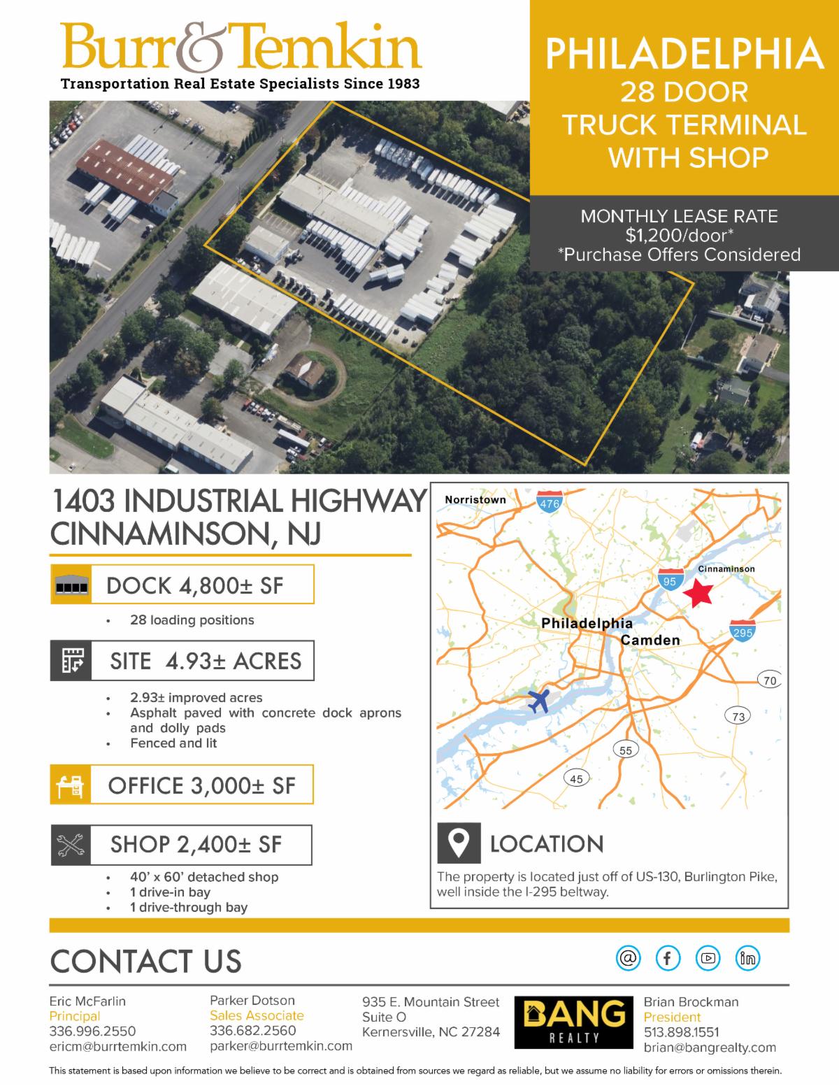 Philadelphia Crossdock For Lease With Purchase Offers Considered