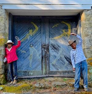 Painted Ladies door and volunteers