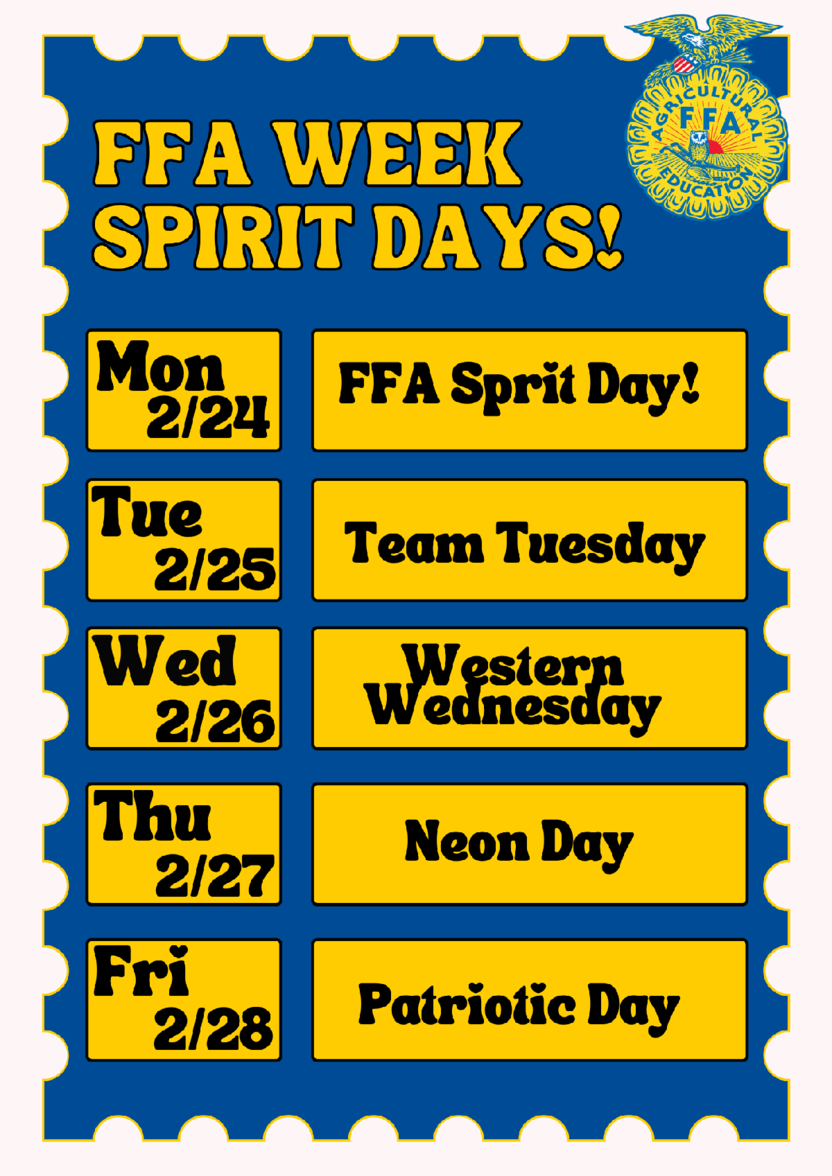 FFA week spirit days
