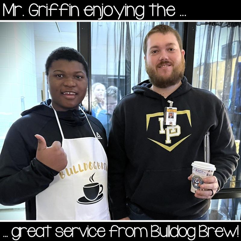 mr griffin enjoying the great service from bulldog brew