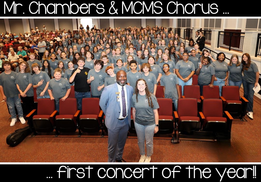 Mr. Chambers and MCMS Chorus - first concert of the year