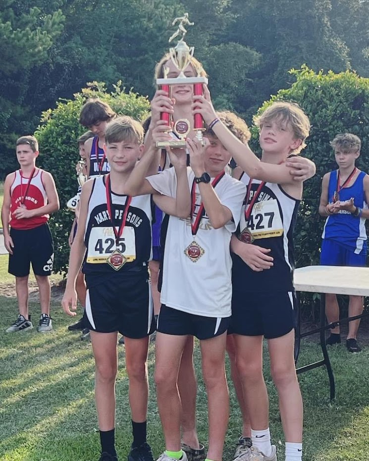 mcms xc boys with trophy