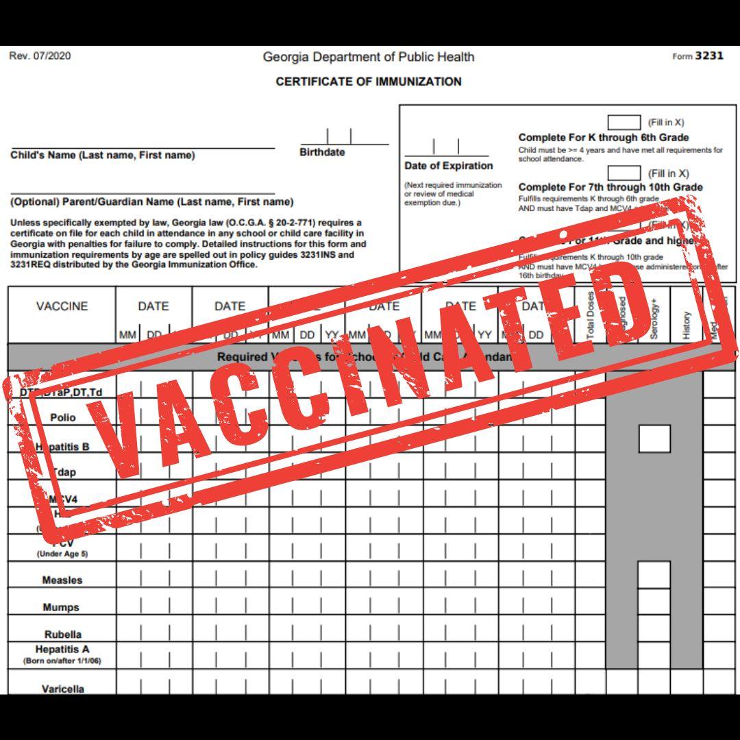 georgia dept of health certificate of immunization