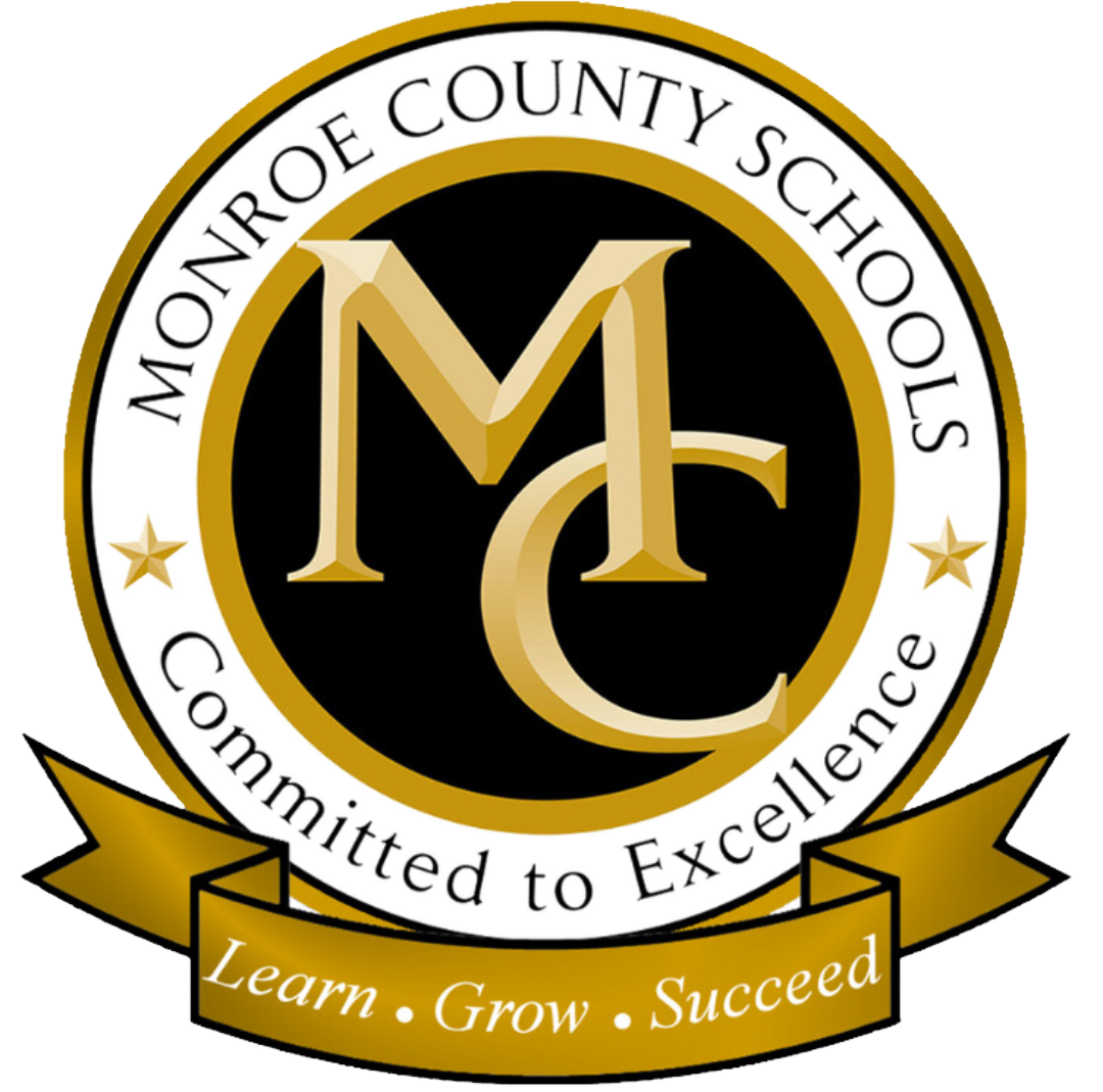 monroe county schools logo - committed to excellence - learn grow succeed