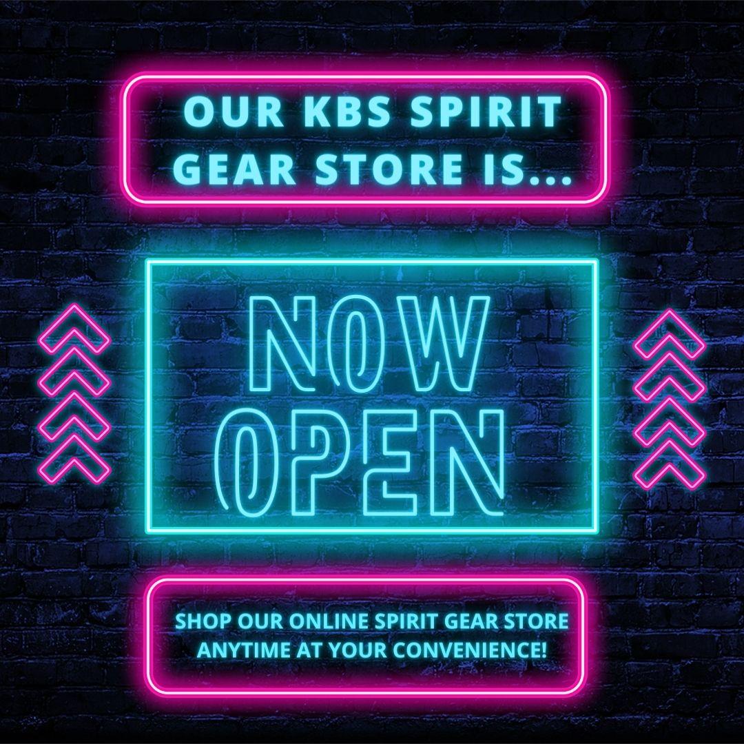 our kbs spirit gear store is now open! click on the embedded link to place an order today!