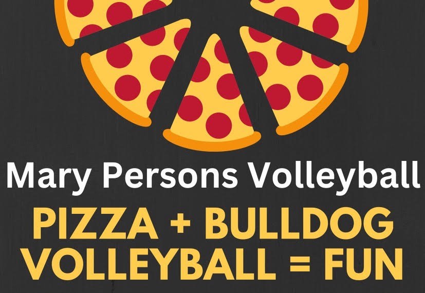 MP volleyball pizza plus bulldog volleyball equals fun