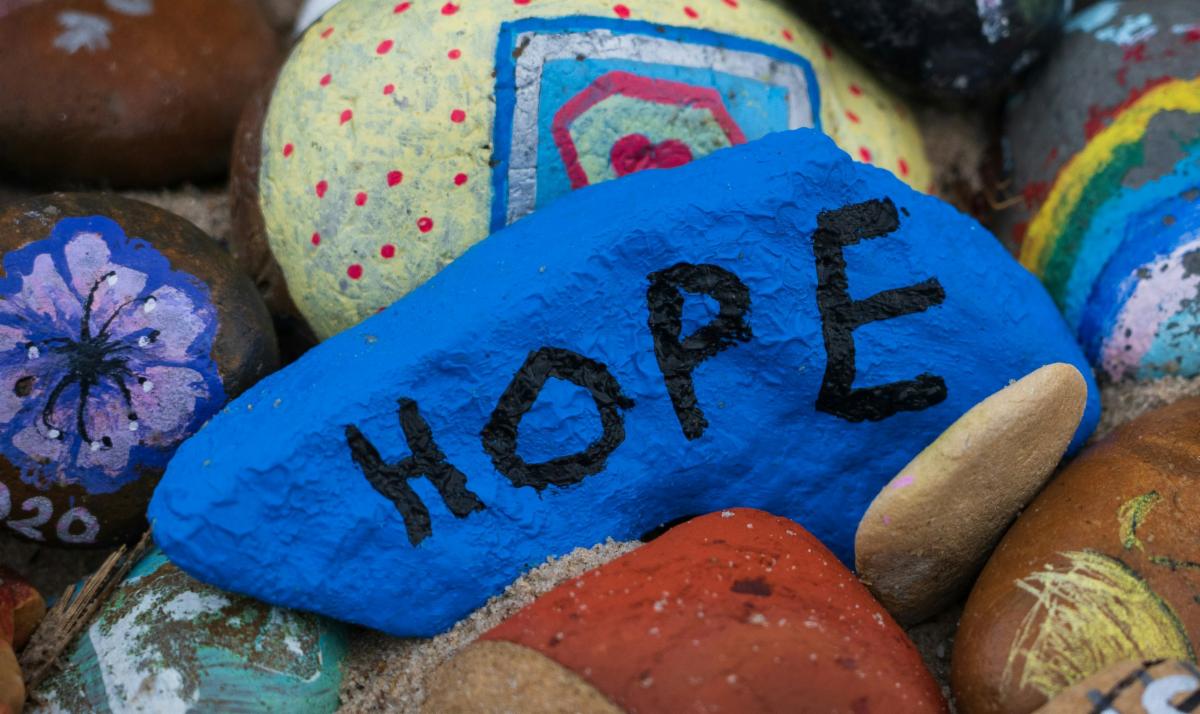 Photo of artistic rocks representing hope