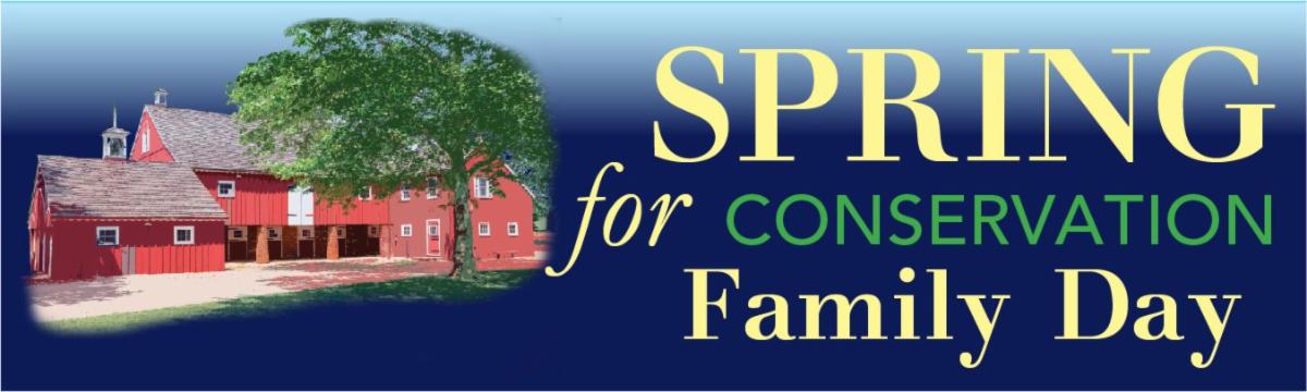 Spring for Conservation banner graphic with Barn