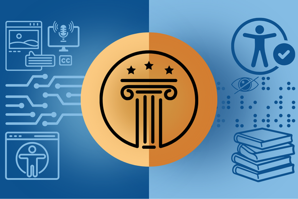 graphic illustration using symbols of the law