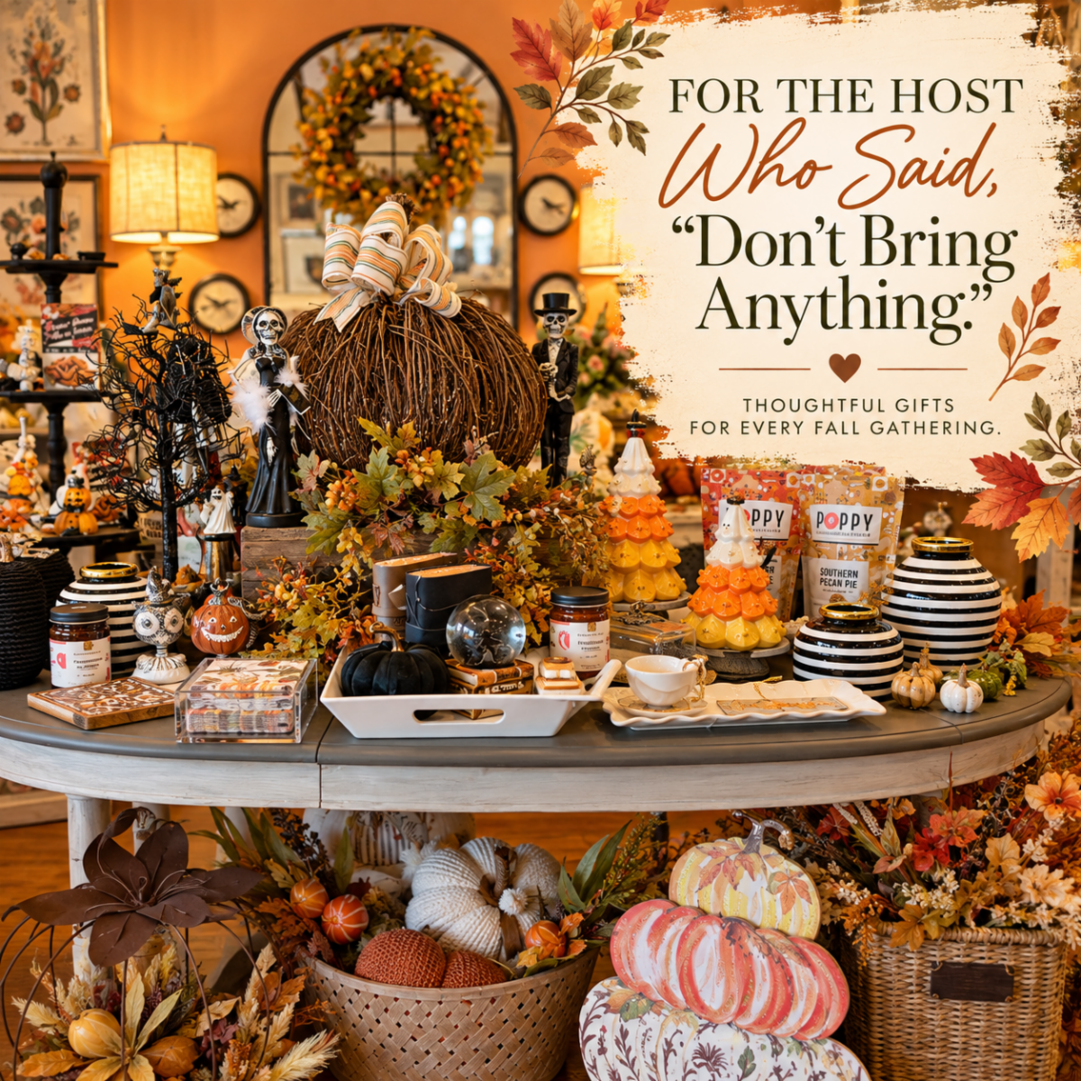 Fall hostess gift ideas inspired by Wild Blossoms, including thoughtful home accents and seasonal entertaining pieces.