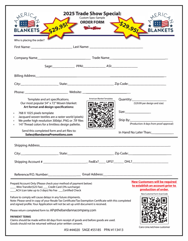 American Blankets Trade Show Special