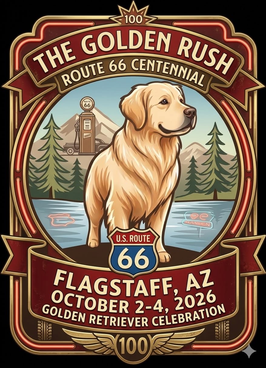 The Golden Rush Golden Retriever celebration in Flagstaff