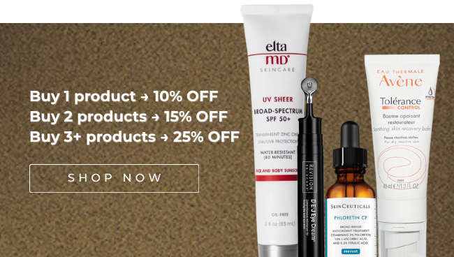 Buy 1 product → 10% OFF Buy 2 products → 15% OFF Buy 3+ products → 25% OFF