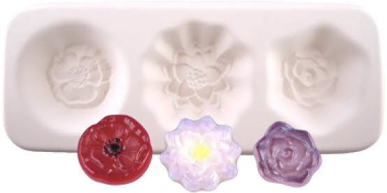 Colour de Verre Mold Small Flowers Fused Sample