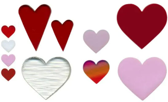 Precut Glass Hearts