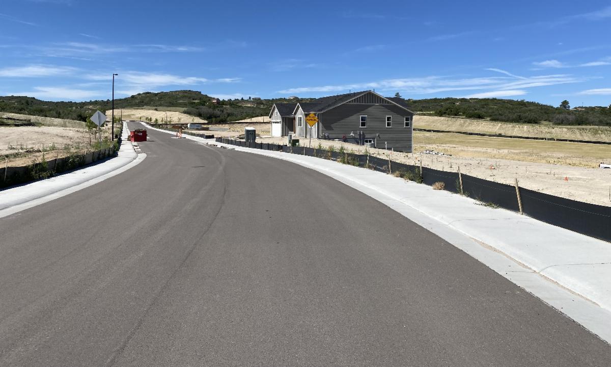 Photo of neighborhood under construction.