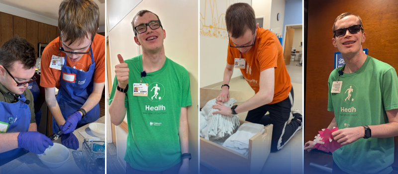 Ethan working at his internship