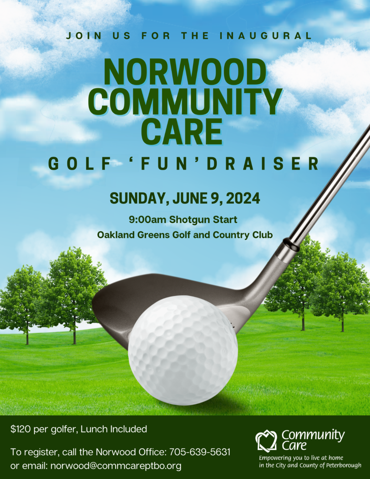 Graphic for Norwood's FUNdraiser Golf Tournament in June 2024