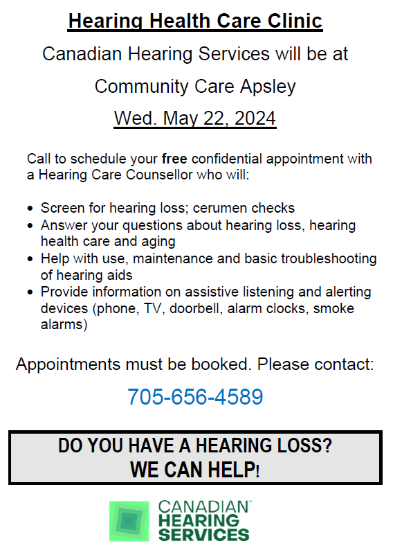 Info about Apsley Hearing Health Care Clinic in May