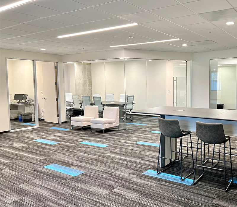 New classy 2,860 SF spec suite with glass front entry, lots of window