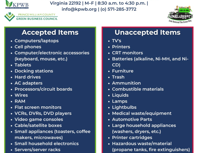 Introducing our new FREE EWaste DropOff Location in Prince William!