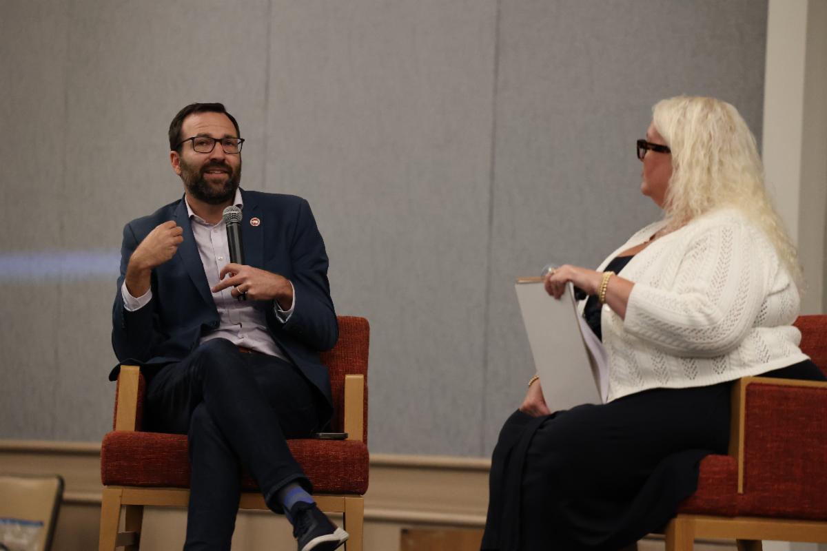 State Senator Ben Allen on the Mortgage Pros 411 LIVE stage at Summer CAMP