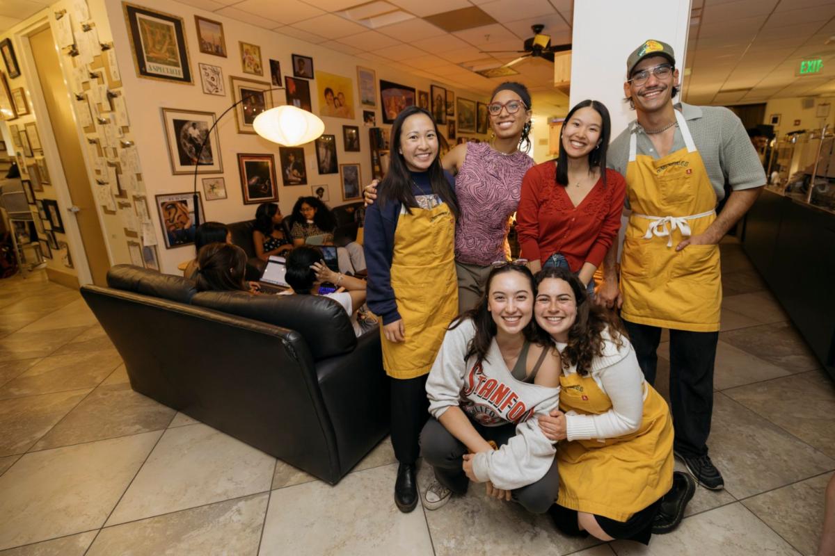 Students smile together as they celebrate On Call Cafe