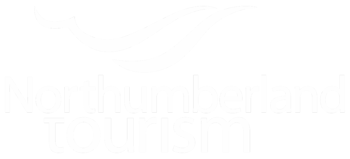 Northumberland Tourism white logo with transparent background.