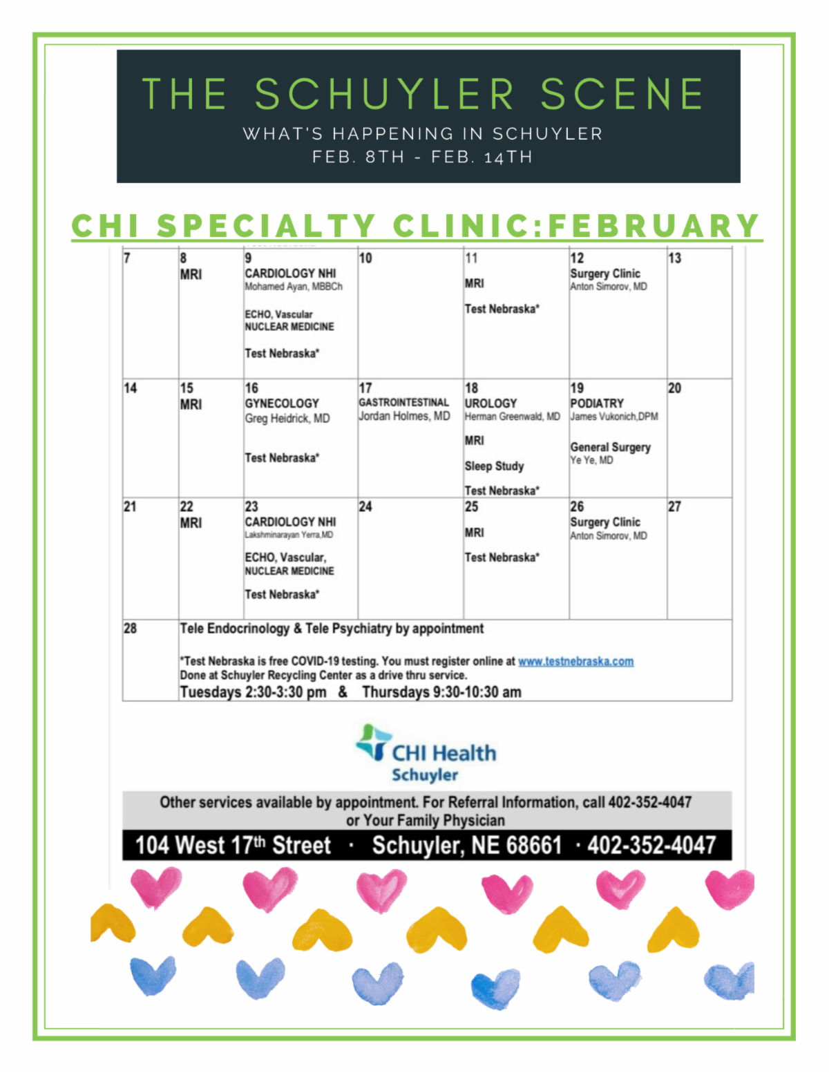 The Schuyler Scene! Jam Packed full of great info and events!