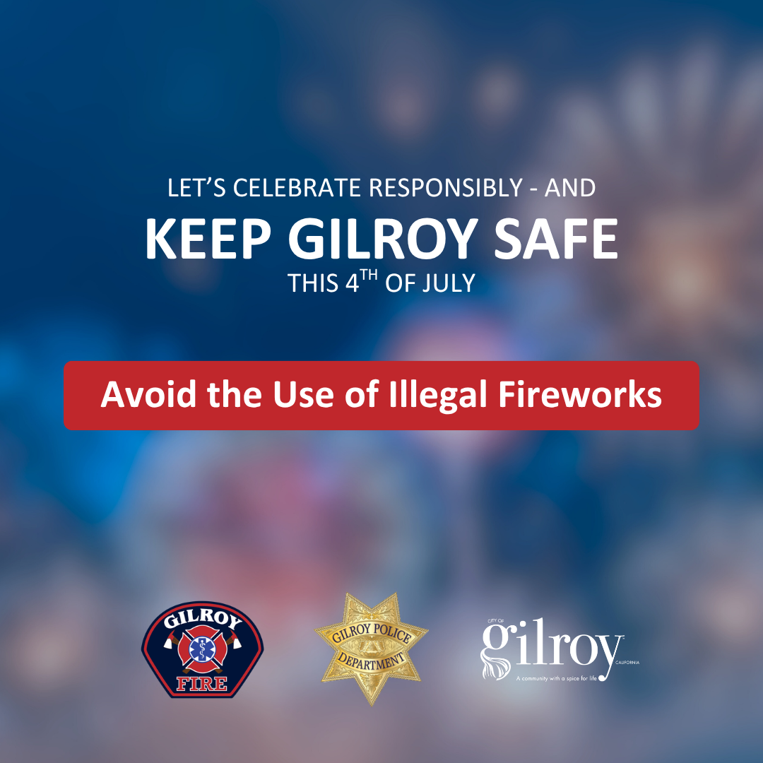 blurred fireworks with a reminder to avoid using illegal fireworks
