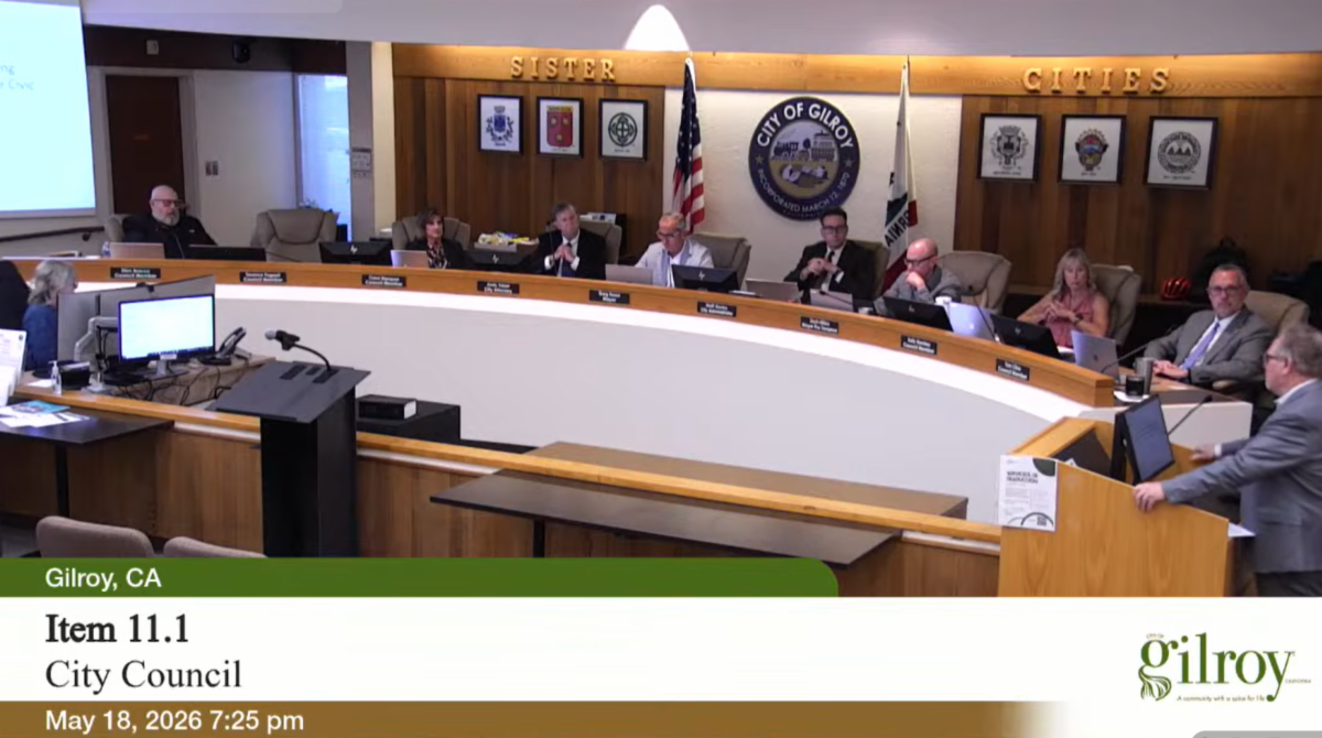 Public Works Director John Doughty presenting the staff report to Council