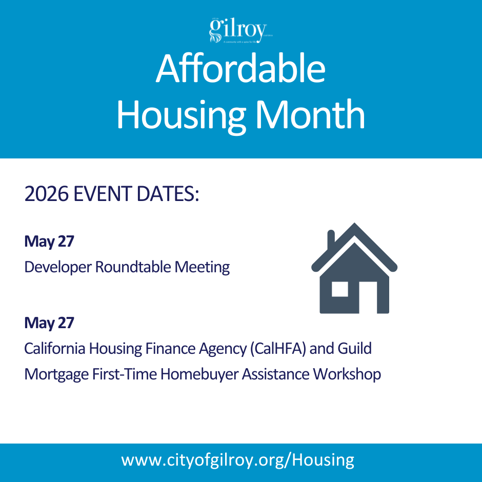 graphic icon a house with information about the affordable housing events on May 27