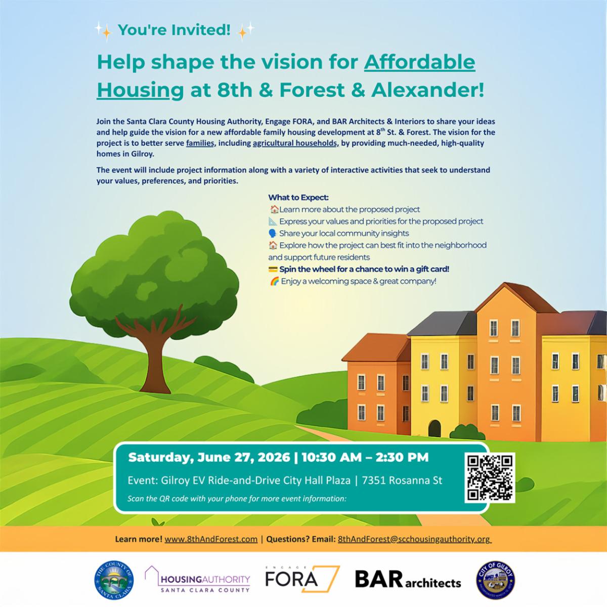housing building with a tree on a side-information on Affordable Housing Event
