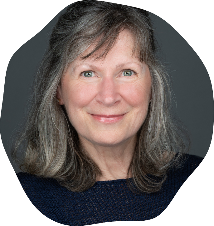 a woman's face smiling