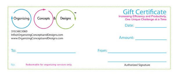 gift certificate