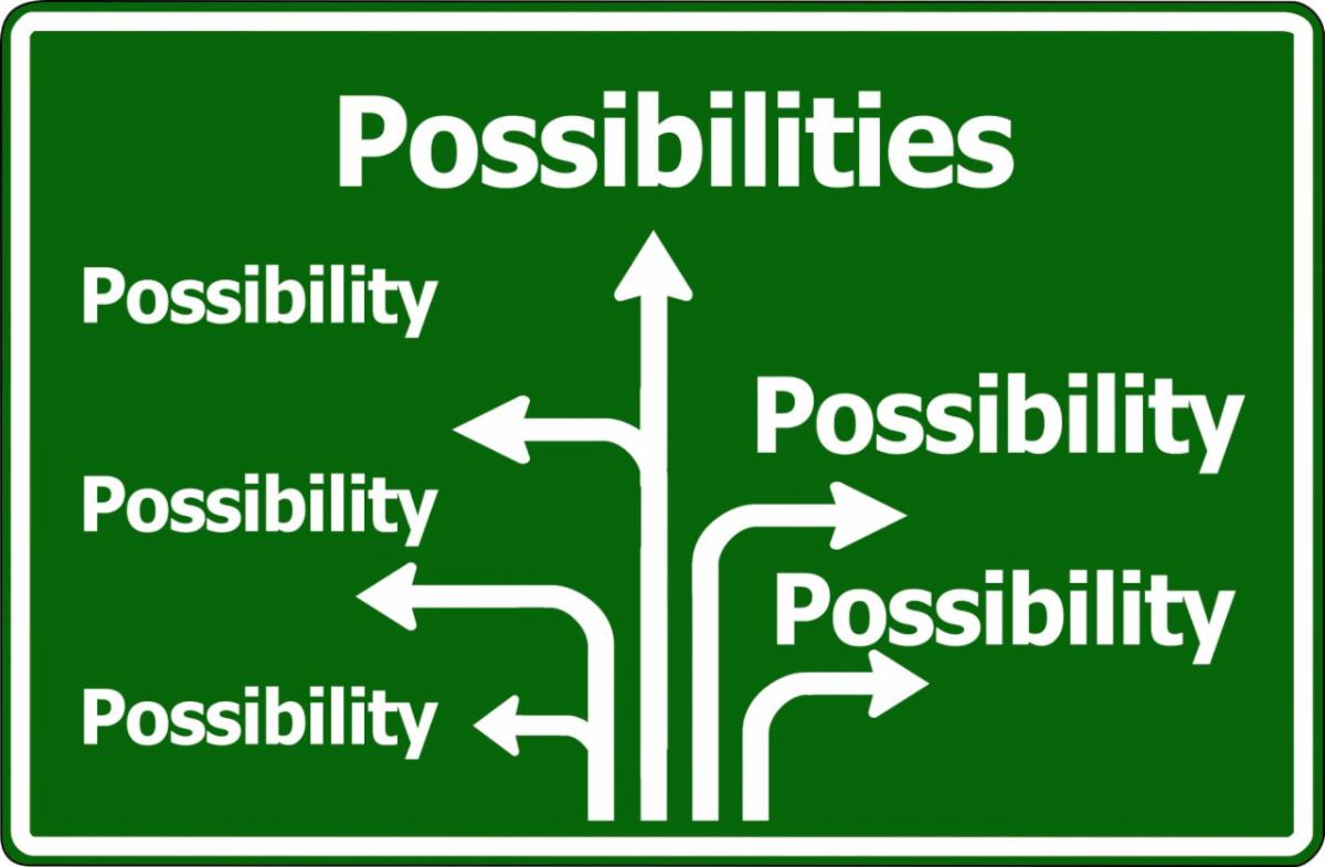 Image of branching arrows with text possibility