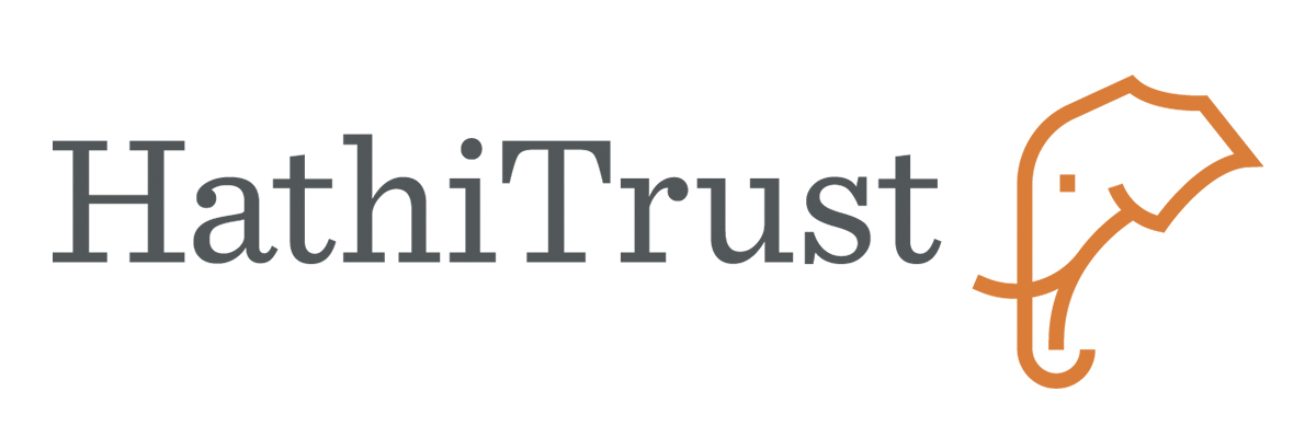 HathiTrust and a line drawing of an elephant's head in profile.