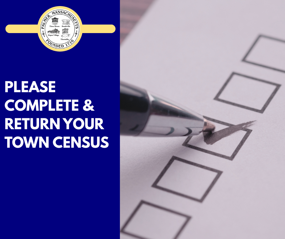 please complete and return your town census to a municipal builidng