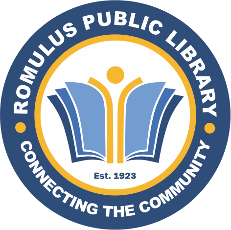 Romulus Public Library logo. This image is also a clickable link.