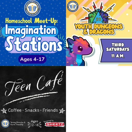 Homeschool Meet-Up, Youth D&D, Teen Cafe.