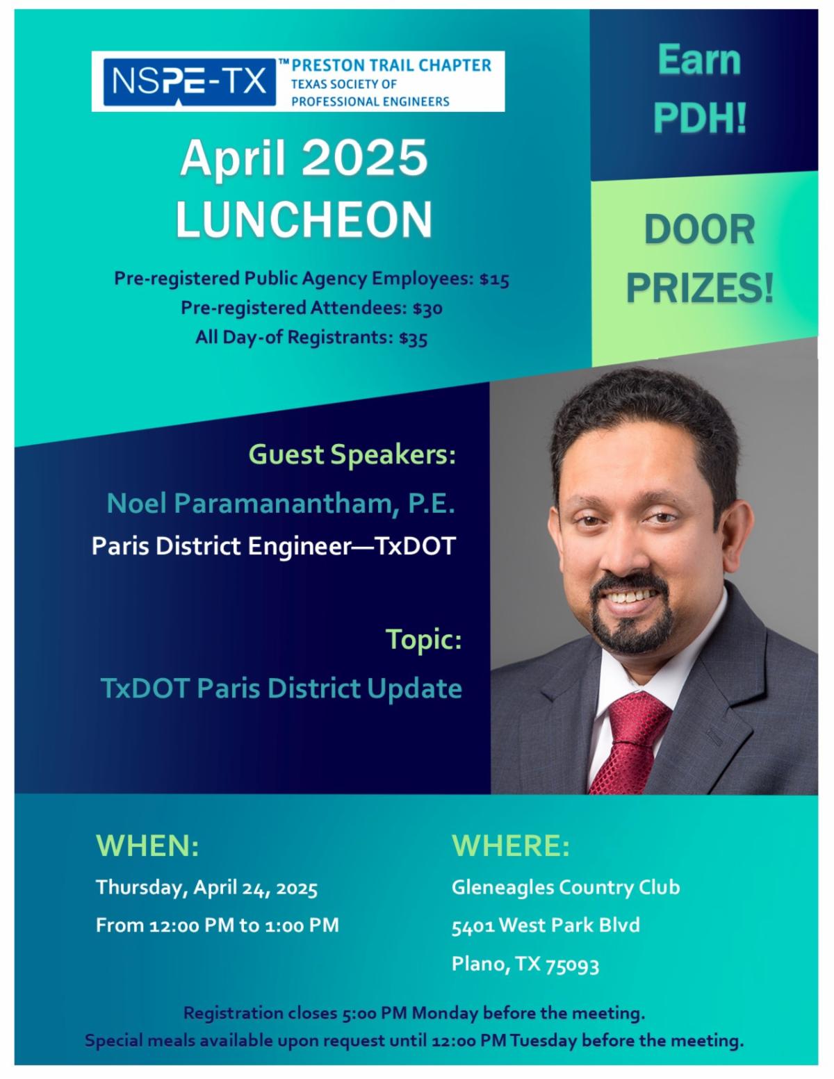 Tspe Chapter Map TSPE Preston Trail Chapter April 2025 Luncheon