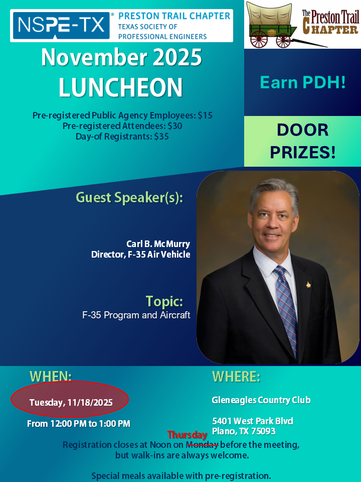 Tspe Chapter Map TSPE Preston Trail Chapter November 2025 Luncheon