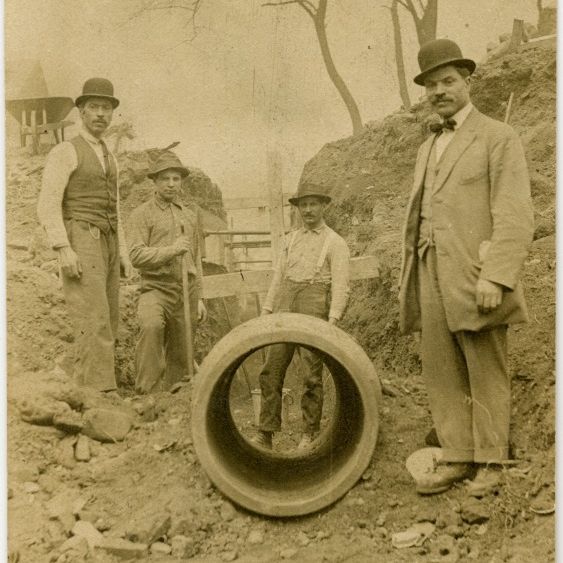 Thoney Pietro with Company Pipe Laying Crew, Beaver Falls, Pa., c. 1913-1914